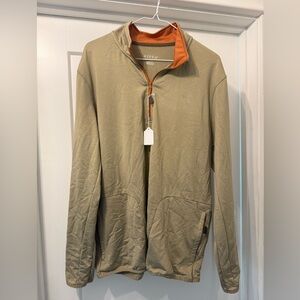 Aspen Men's Tan and Orange Pullover Jacket with Zip Pockets